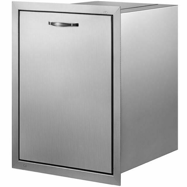 Outdoor Kitchen Trash Drawer 19.7W x 26.5H with Trash Bag Ring Stainless Steel