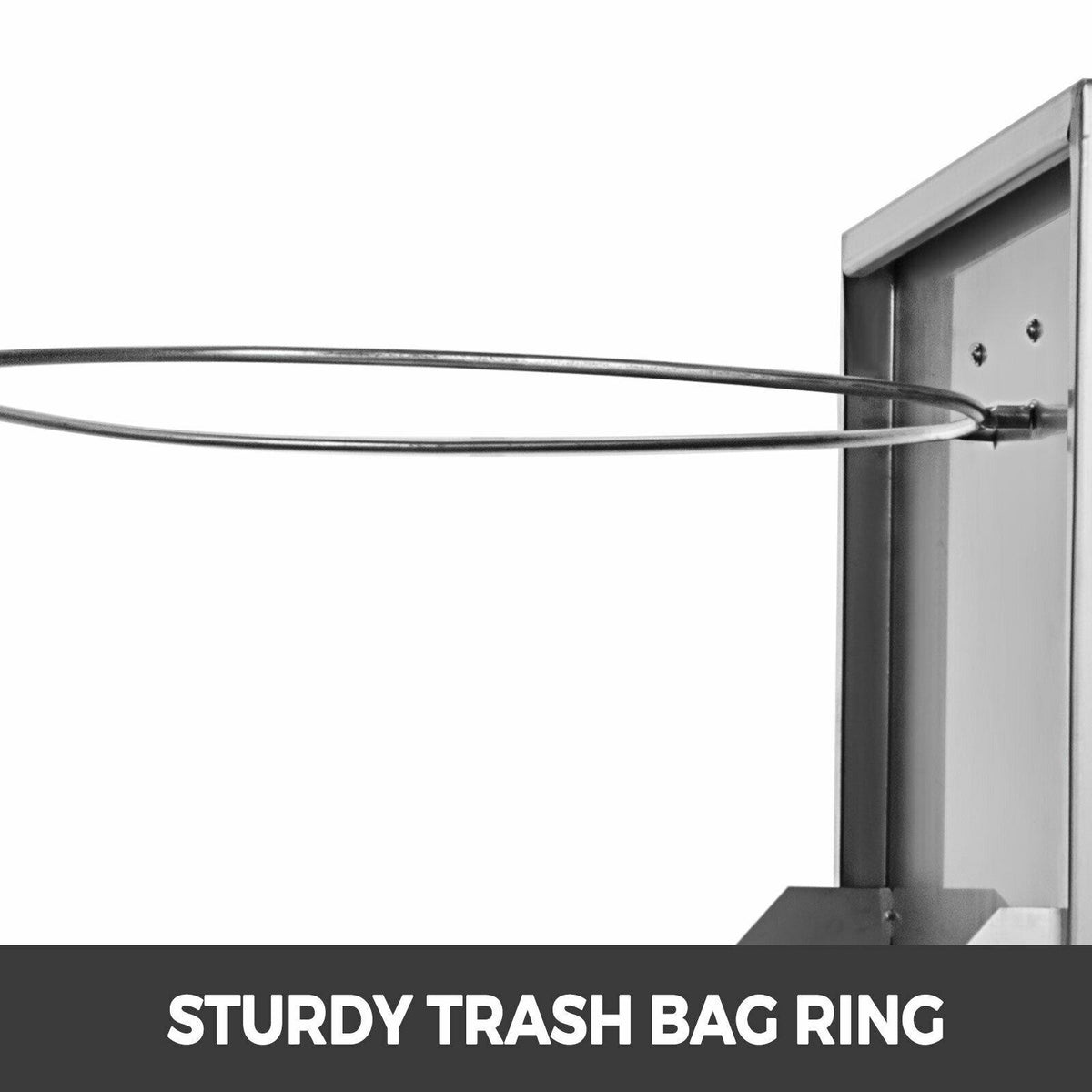 Outdoor Kitchen Trash Drawer 19.7W x 26.5H with Trash Bag Ring Stainless Steel