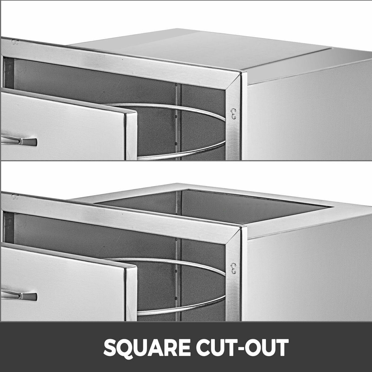 Outdoor Kitchen Trash Drawer 19.7W x 26.5H with Trash Bag Ring Stainless Steel
