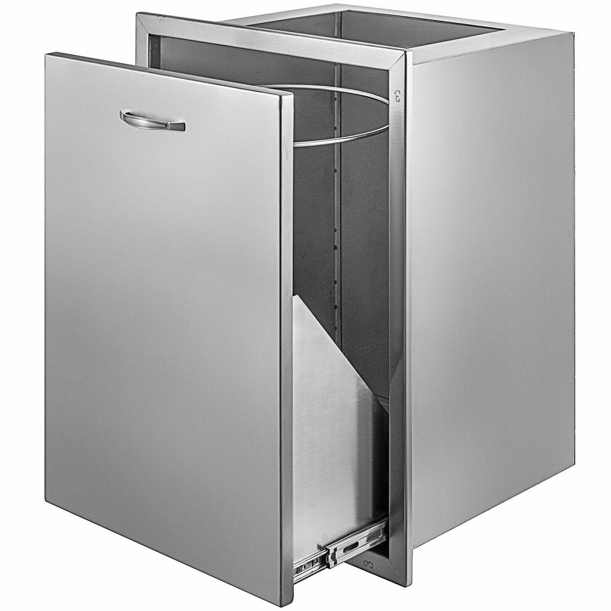 Outdoor Kitchen Trash Drawer 19.7W x 26.5H with Trash Bag Ring Stainless Steel