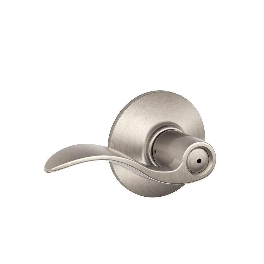 Accent Satin Nickel Privacy Bed/Bath Door Lever (2-Pack)