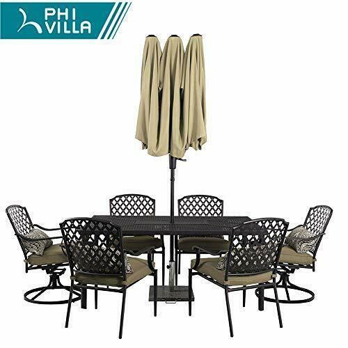 13ft Outdoor Market Umbrella Double-Sided Twin Large Patio Umbrella with Crank