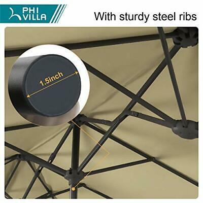 13ft Outdoor Market Umbrella Double-Sided Twin Large Patio Umbrella with Crank