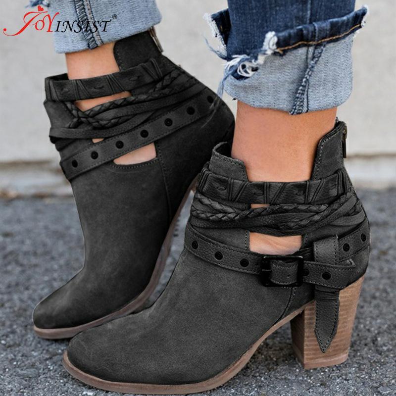 Flocking Casual Adjustable Buckle Ankle Boots