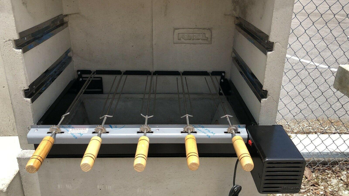 Brazilian Rotisserie BBQ Grill 5 Skewers Churrasqueira Giragrill 5 Espetos