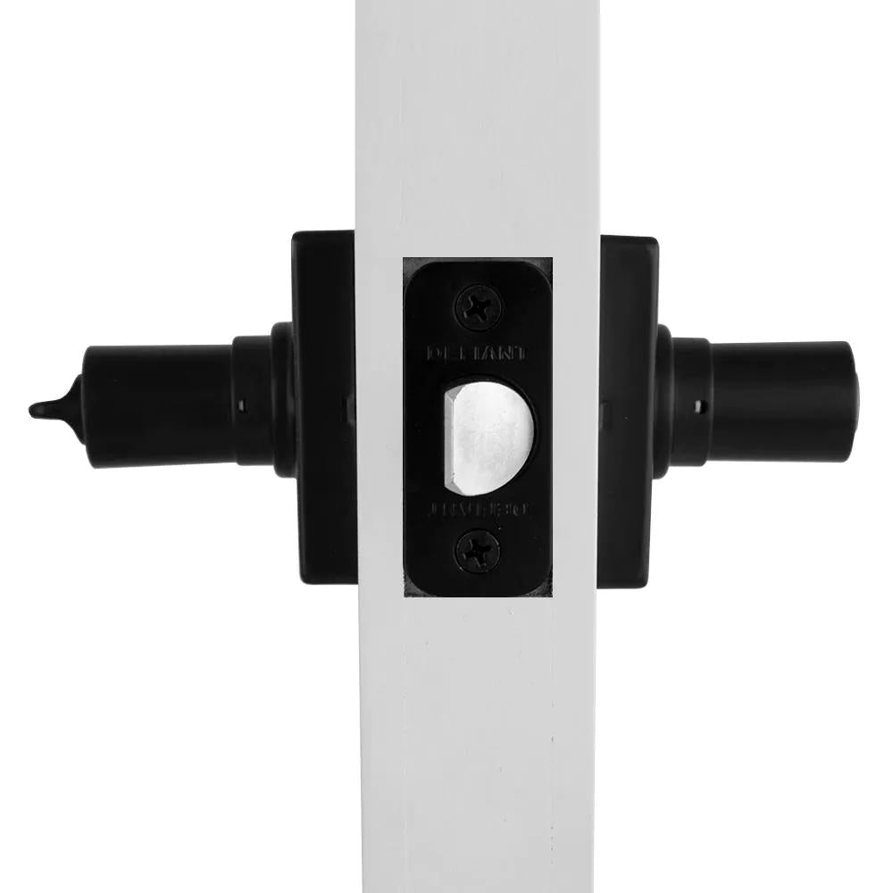 TonbridMatte Black Bed/Bath Door Lever with Square Rose (4-Pack)