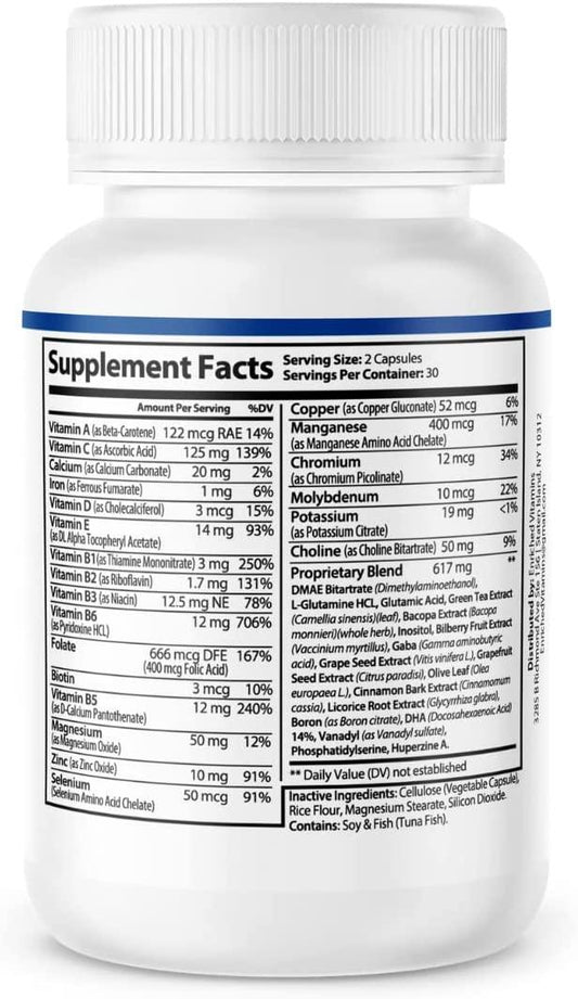 (5 Pack) Dynamic Brain Memory Focus Function Alertness & Clarity– 240 Capsule