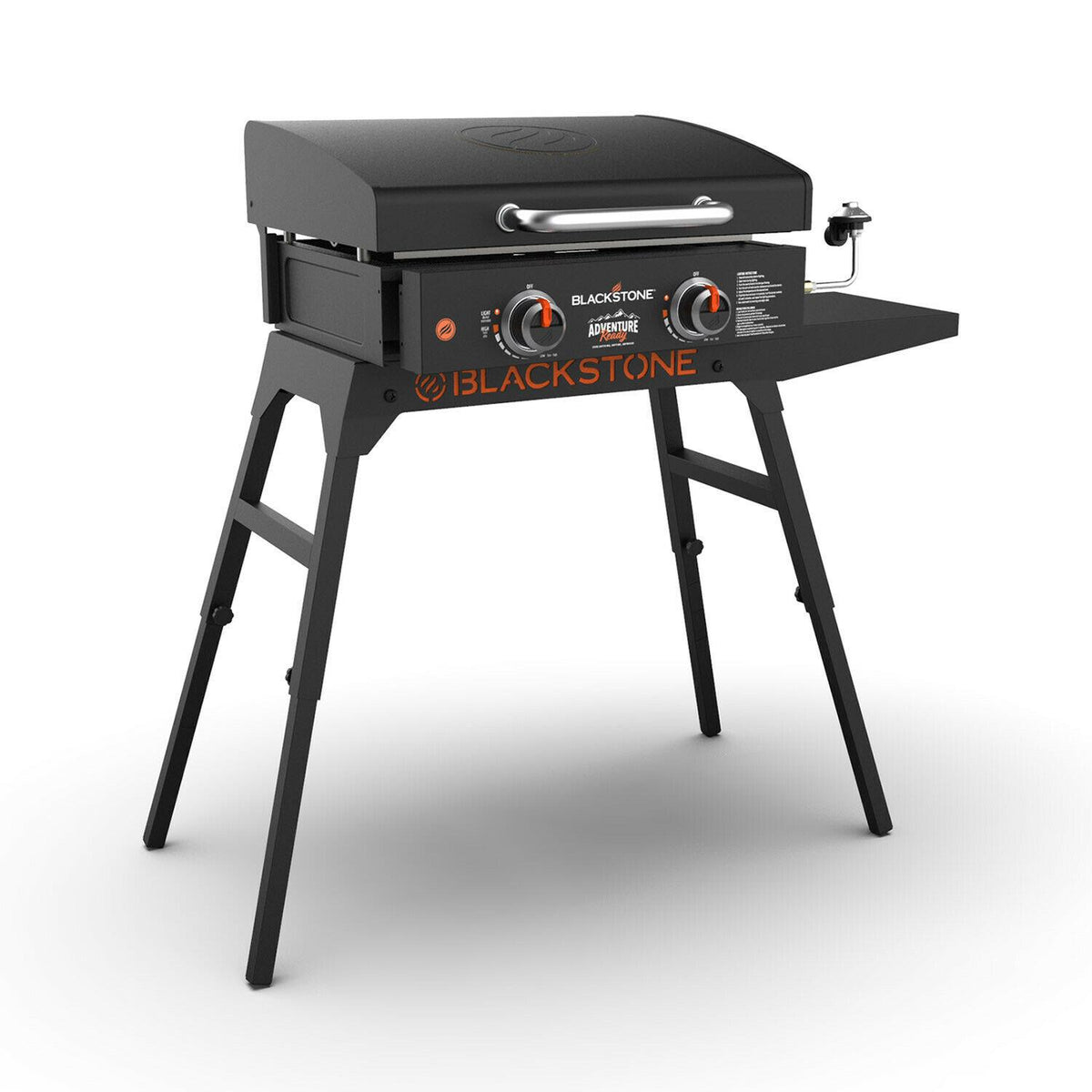 22" Griddle with Hood, Foldable Legs, Adapter Hose Tabletop Versatile