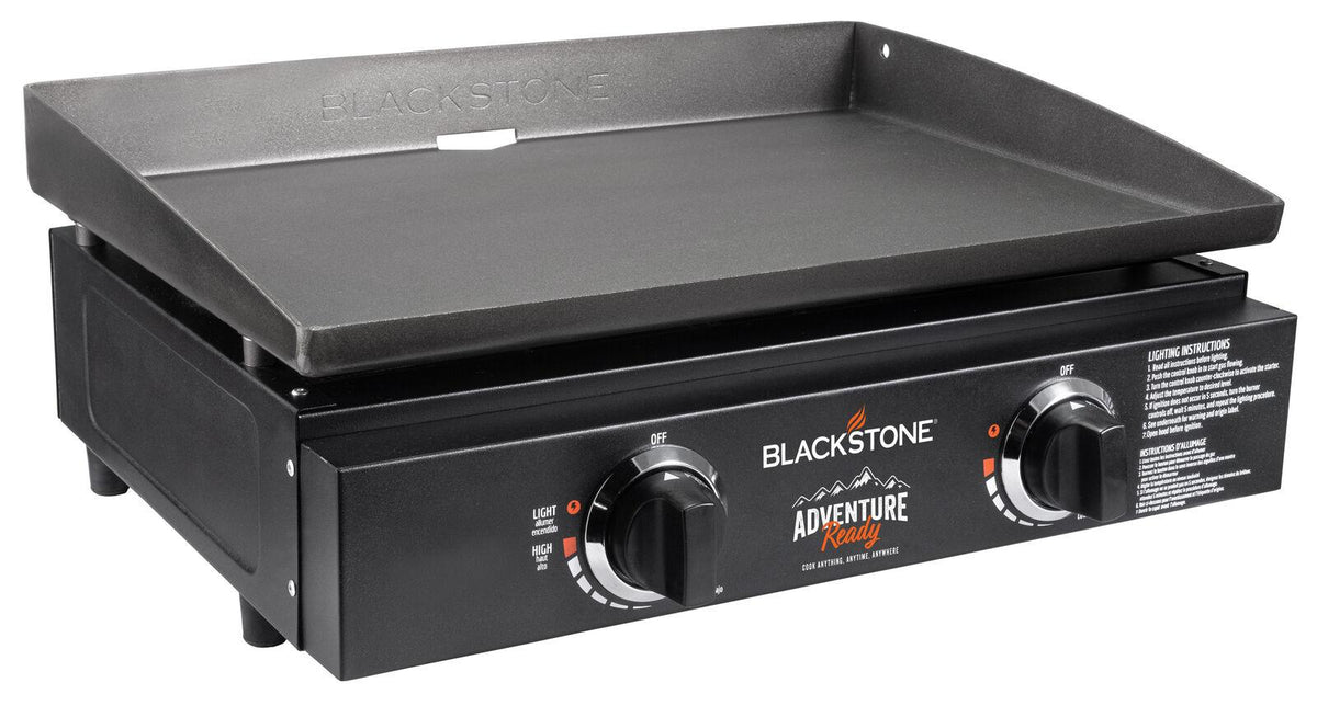 22" Griddle with Hood, Foldable Legs, Adapter Hose Tabletop Versatile