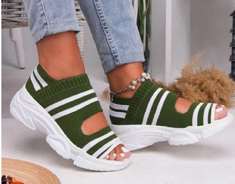 Fashion Women Summer Open Toe Flying Woven Beach Sandals