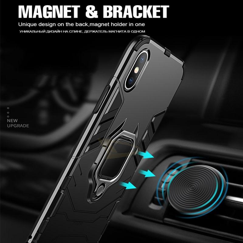 Heavy Duty Anti-knock TPU Cover With Holder For iPhone X XS XR XS Max