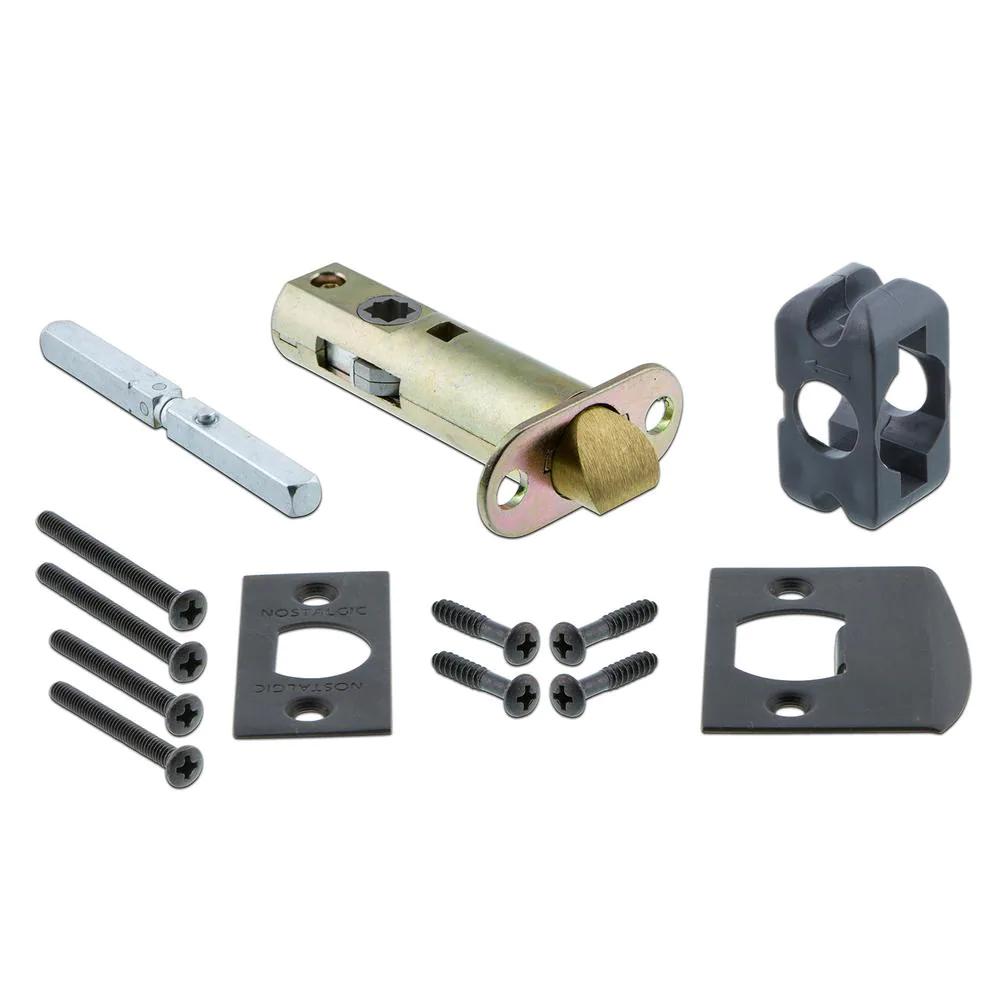 Studio Plate 2-3/8 in. Backset Oil-Rubbed Bronze PassaHall/Closet Round Clear Crystal Glass Door Knob