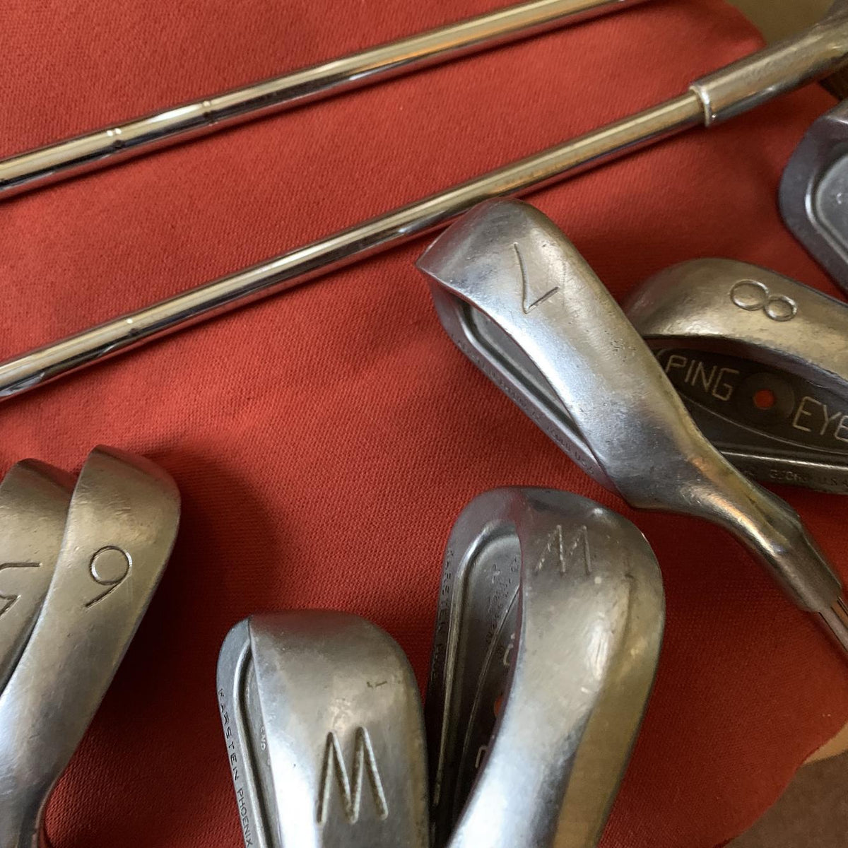 Used Right Handed ping Eye 2 + / orange dot / rare / Stiff Flex / Steel / Graphite Shaft Iron Set
