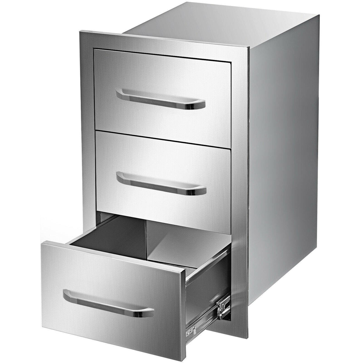 16"x21.5" Outdoor Kitchen Drawers Triple Access Storage BBQ Drawer Grill Station