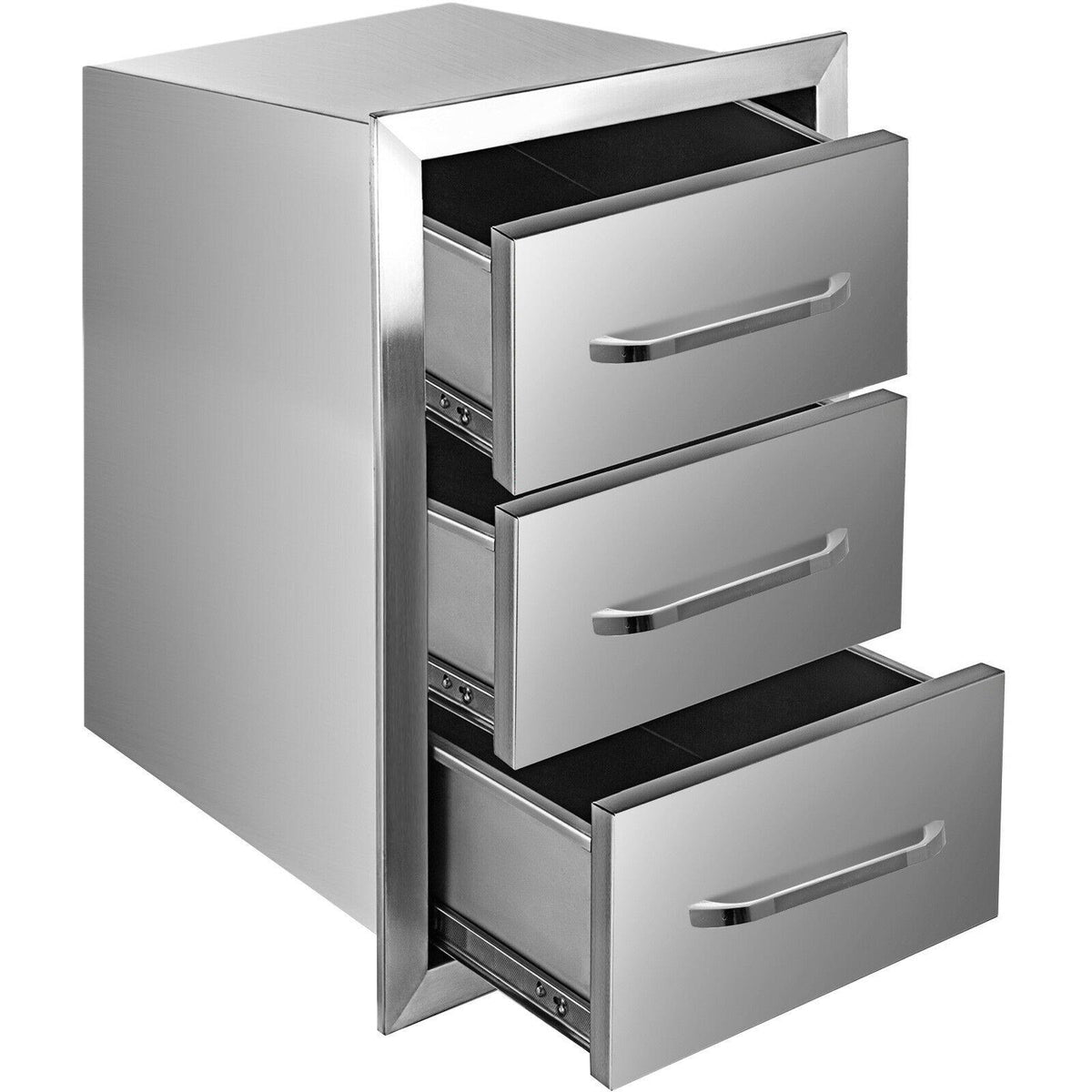 16"x21.5" Outdoor Kitchen Drawers Triple Access Storage BBQ Drawer Grill Station
