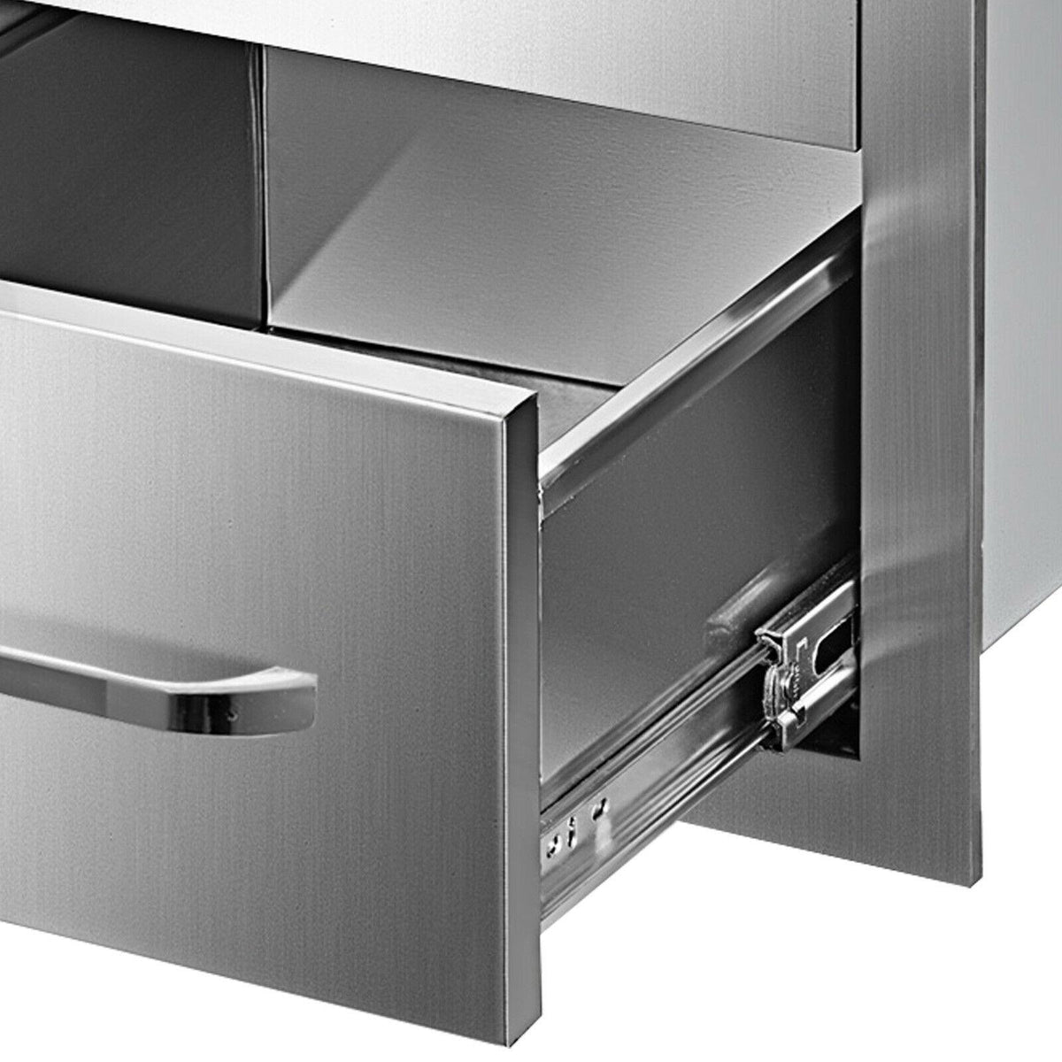 16"x21.5" Outdoor Kitchen Drawers Triple Access Storage BBQ Drawer Grill Station