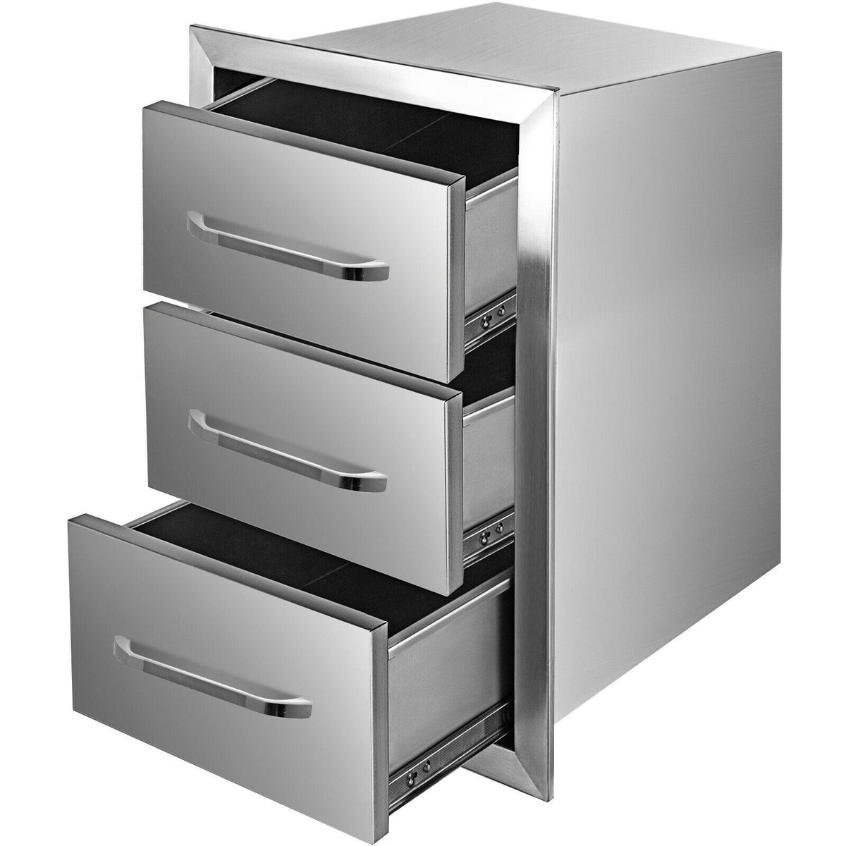 16"x21.5" Outdoor Kitchen Drawers Triple Access Storage BBQ Drawer Grill Station