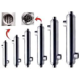 WiseWater 375Psi Pool Heat Exchanger 1200k Btu Stainless Steel 316L Same Side Ports 2 1/2" and 2" FPT