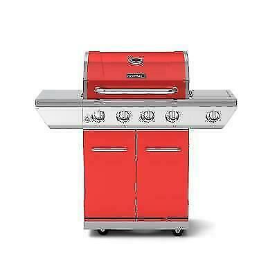 Nexgrill Propane Gas BBQ Grill 4-Burner with Side Burner 60,000 BTU Barbecue Red