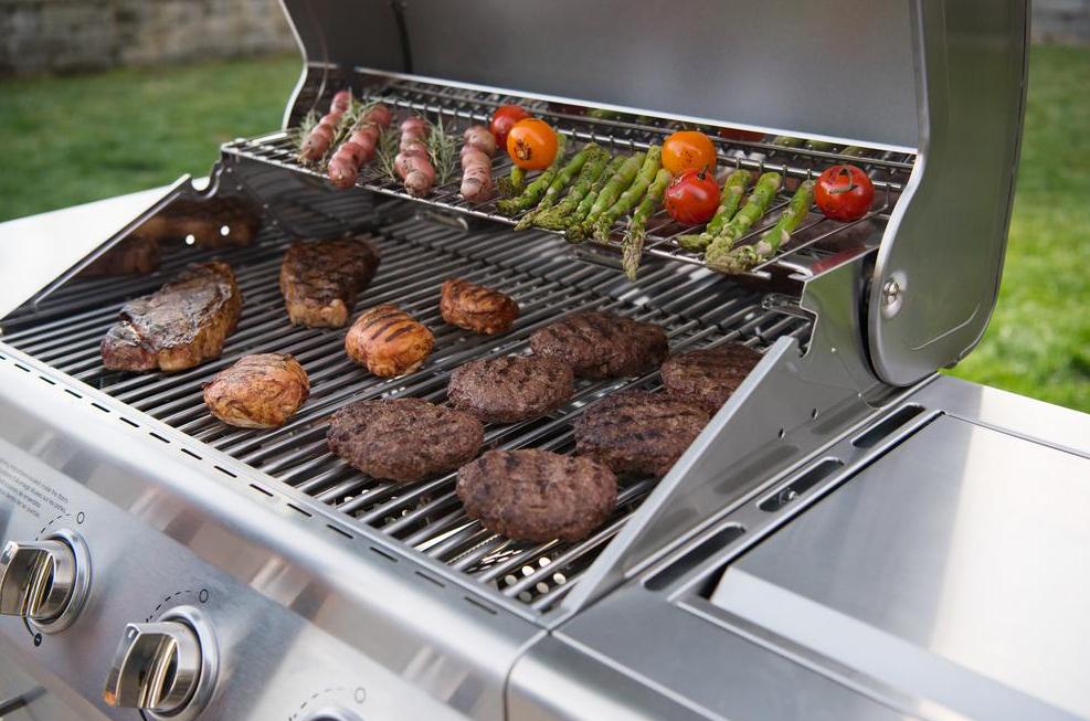 Nexgrill Propane Gas BBQ Grill 4-Burner with Side Burner 60,000 BTU Barbecue Red