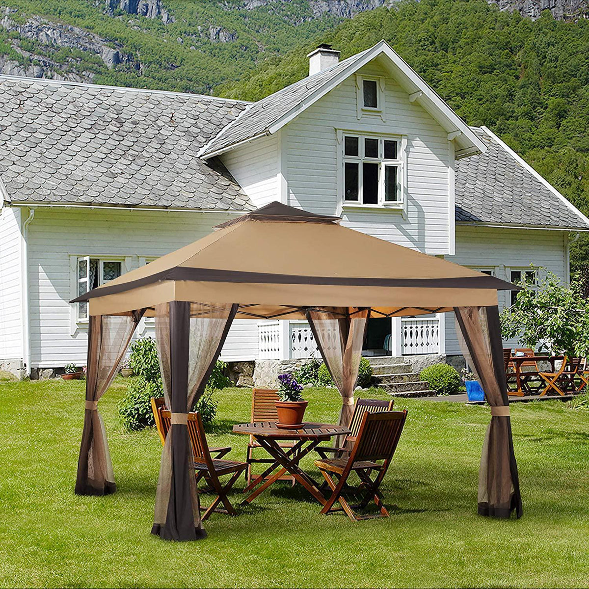 Pamapic 11x11 Outdoor Pop up Gazebo for Patios Canopy for