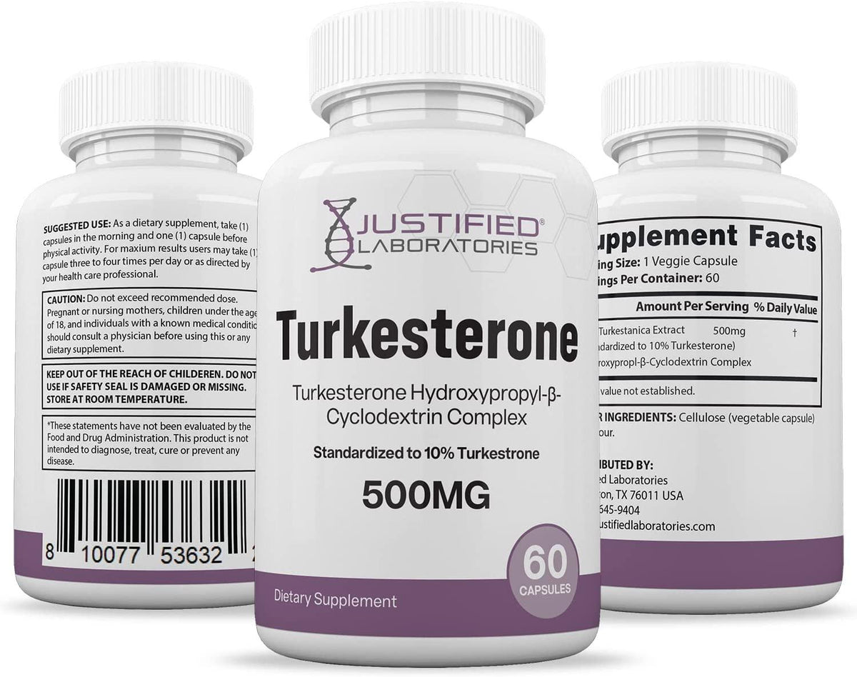 (10 Pack) Turkesterone 500mg 10% Standardized Naturally Increase Stamina Endurance Strength 600 Capsules