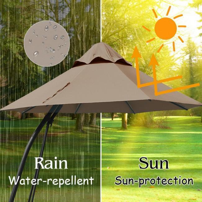 11 Feet Outdoor Cantilever Hanging Umbrella with Base and