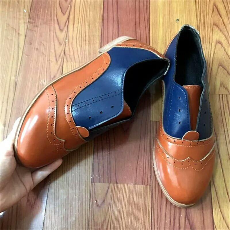Mid Heel British Style Slip On Shoes