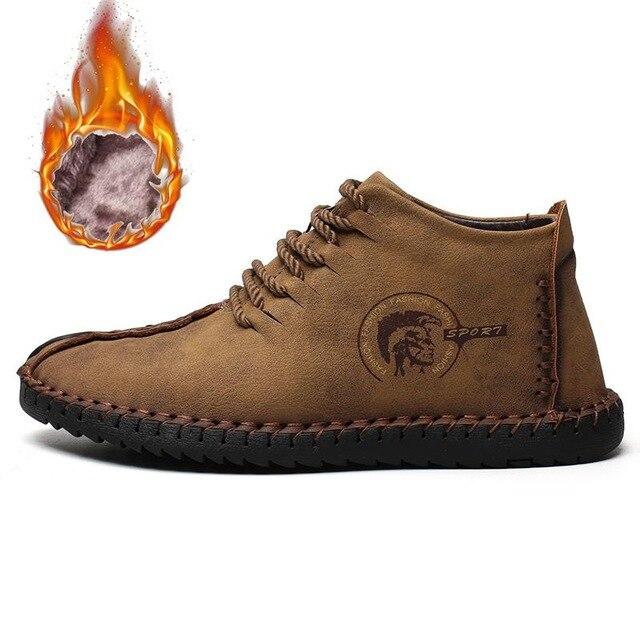 Soft Leather Men Driving Shoes Casual Boots