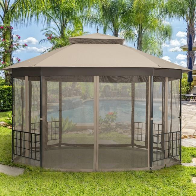 10x 12 Octagonal Patio Gazebo with Mosquito Net