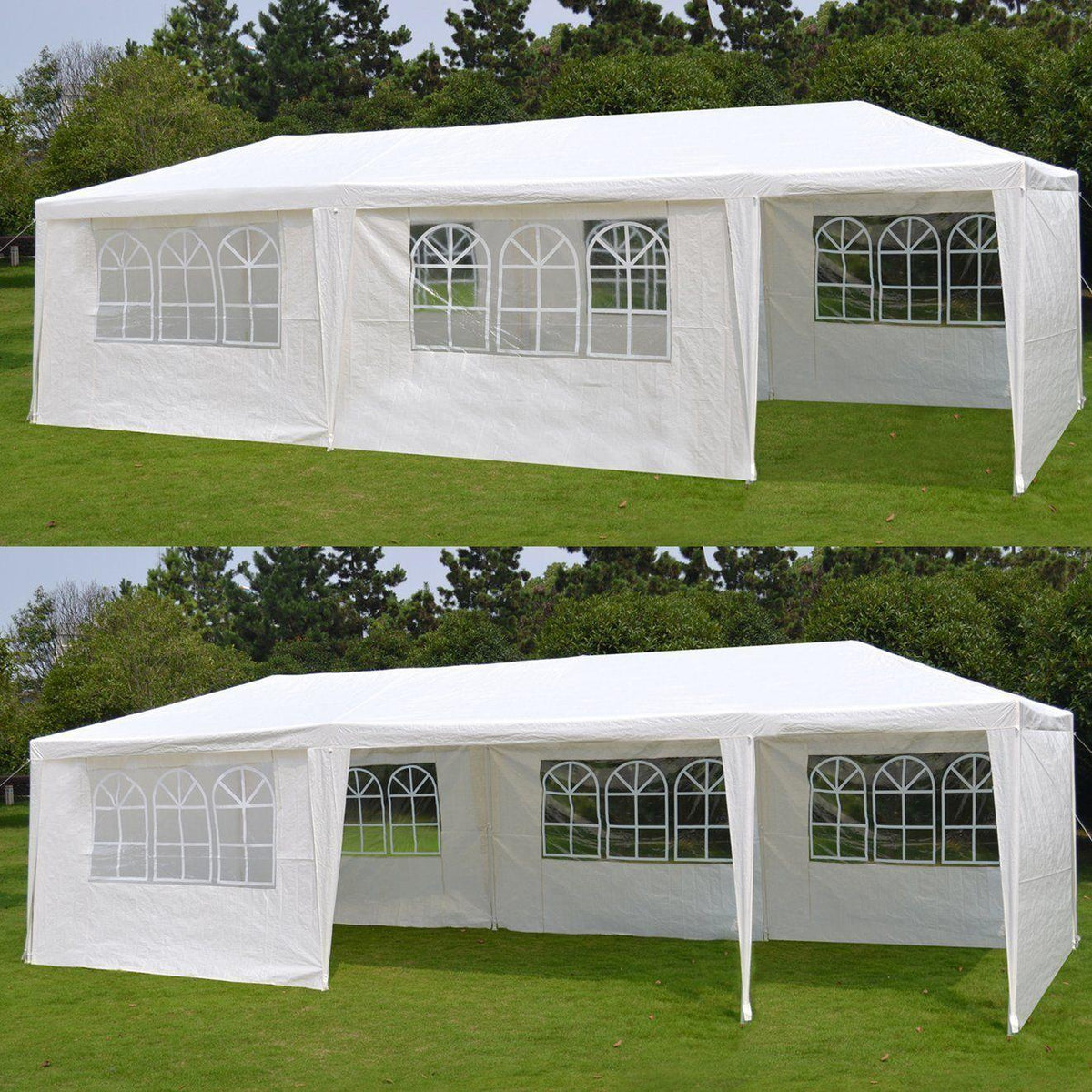 10'x 30' White Gazebo Yard Wedding Party Tent Canopy Graduations Parties 8 Walls