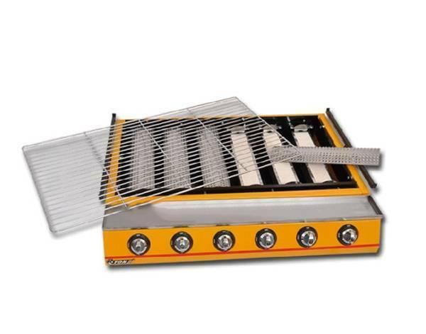 1pc Commercial 6 head gas-fired grill smokeless barbecue machine