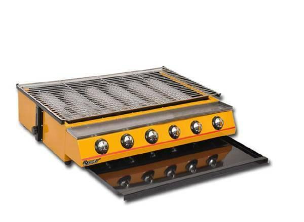 1pc Commercial 6 head gas-fired grill smokeless barbecue machine