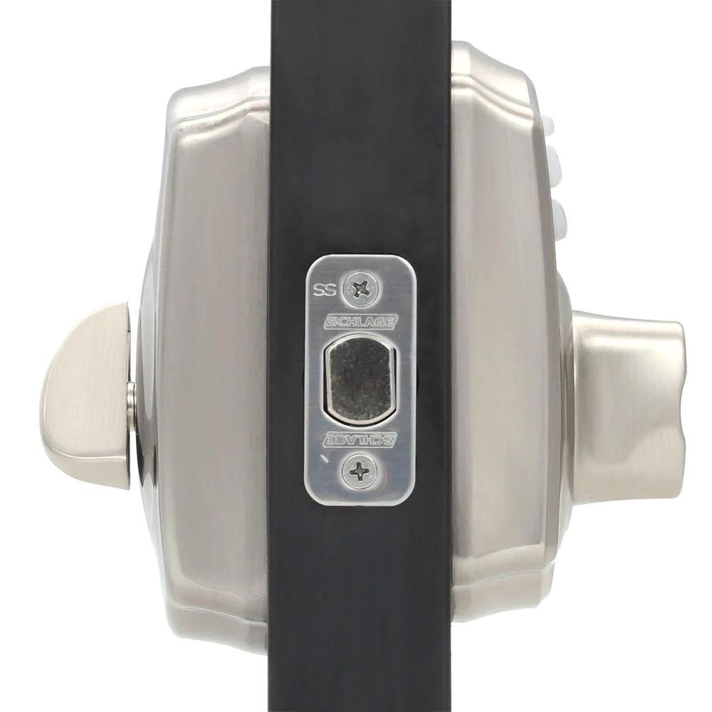 Camelot Satin Nickel Keypad Electronic Door Lock Deadbolt and Accent Lever