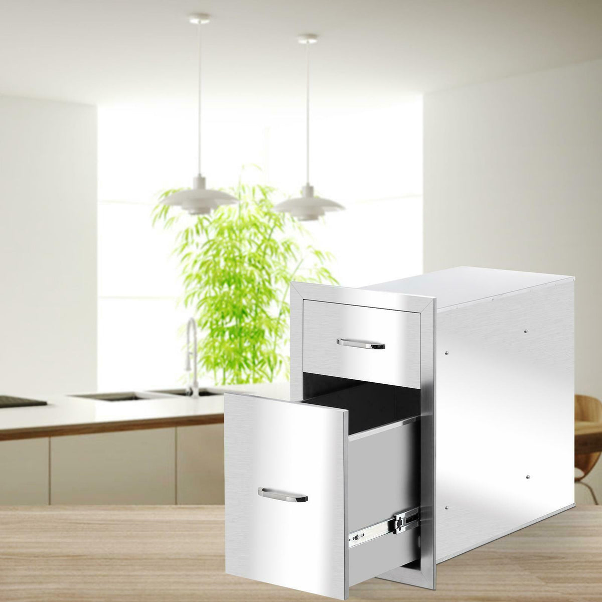 4 Sizes Stainless Steel BBQ Double Single Door Drawer Access Outdoor Kitchen