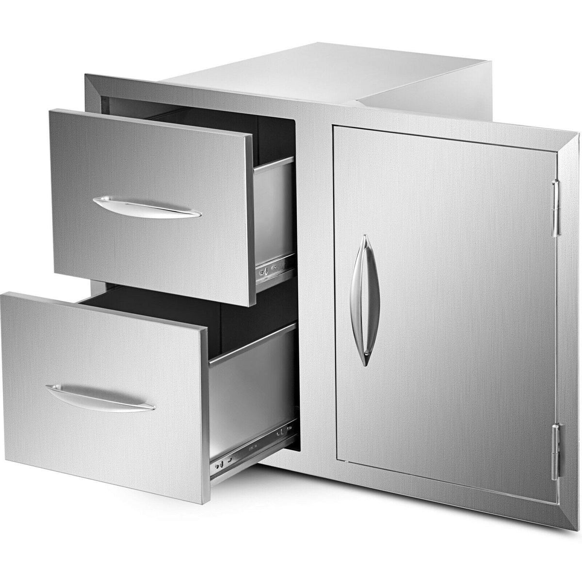 Outdoor Kitchen BBQ Door Drawers Combo 35.4x23.6" Stainless Steel BBQ Island
