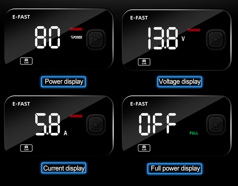 6A 12V Digital Car Battery Charger Fully Automatic Repair CharFor Car Motorcycle SUV Stea Battery Charger 12v Fully Automatic