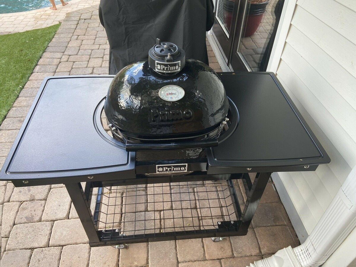 Primo Ceramic Grill, Stand Cart, Side Tables & Cover - Local Pick Up Only