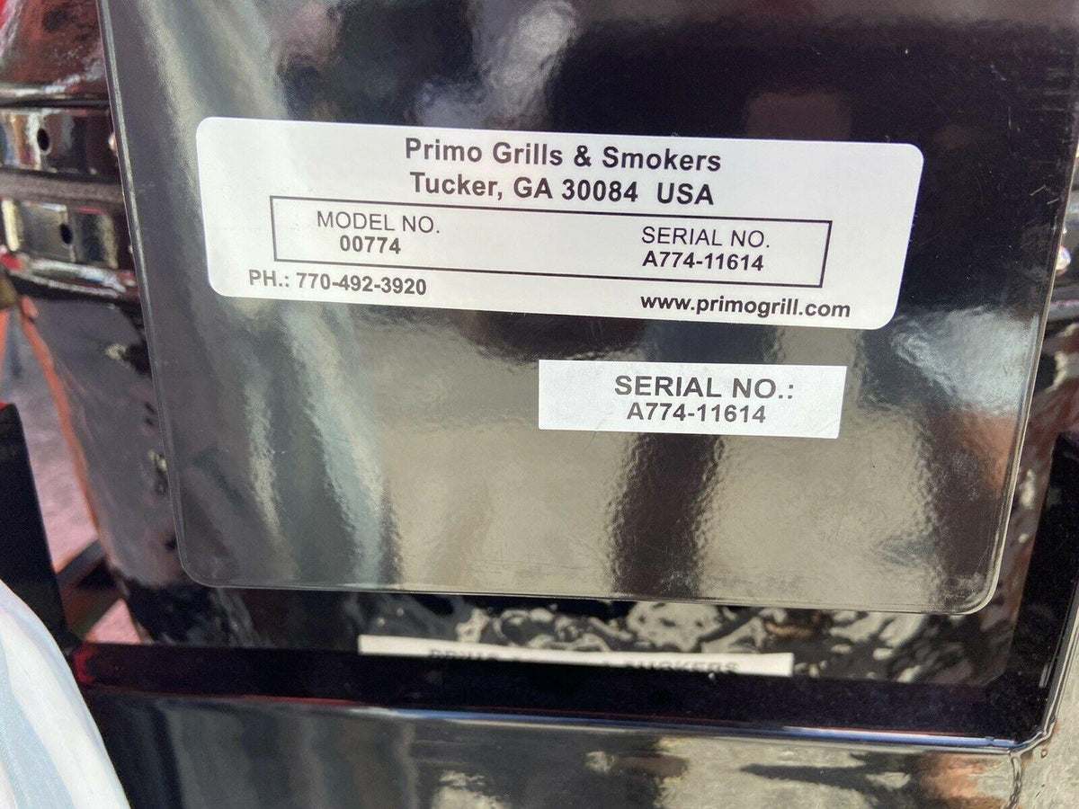 Primo Ceramic Grill, Stand Cart, Side Tables & Cover - Local Pick Up Only