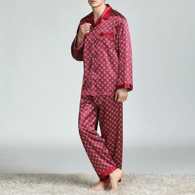 New Men Silk Satin Pajama Sets