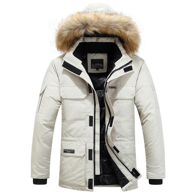 Mid-Long Winter Men Casual Windbreaker Jacket