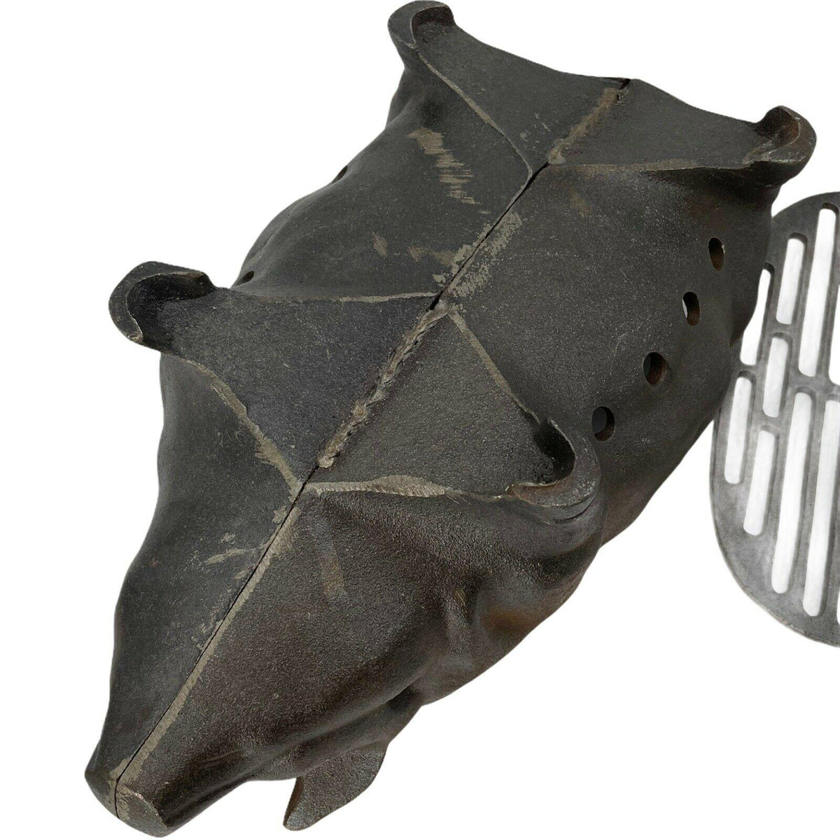 Cast Iron Pig Piggy Hog Small Hibachi Tabletop Charcoal BBQ Barbecue Grill