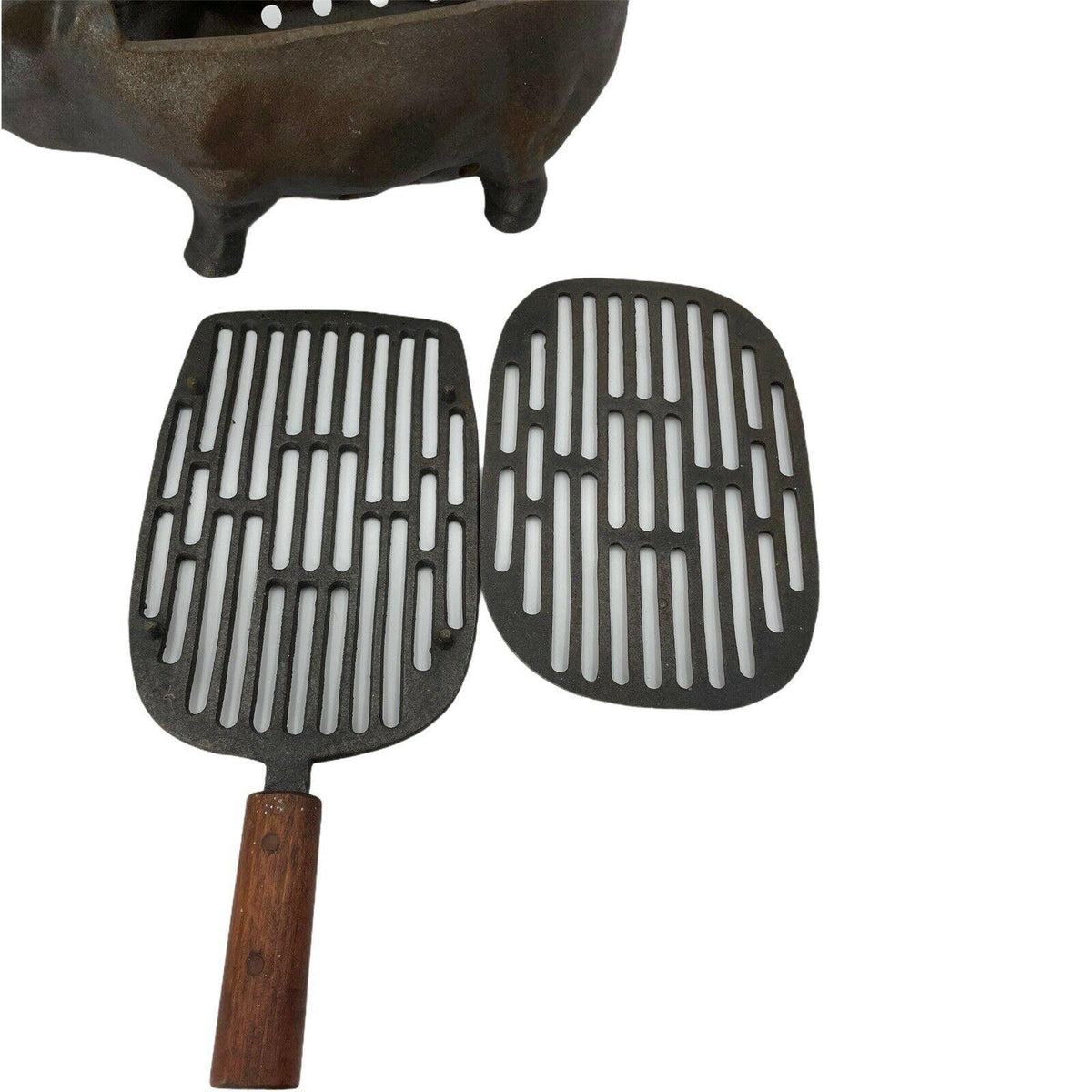Cast Iron Pig Piggy Hog Small Hibachi Tabletop Charcoal BBQ Barbecue Grill