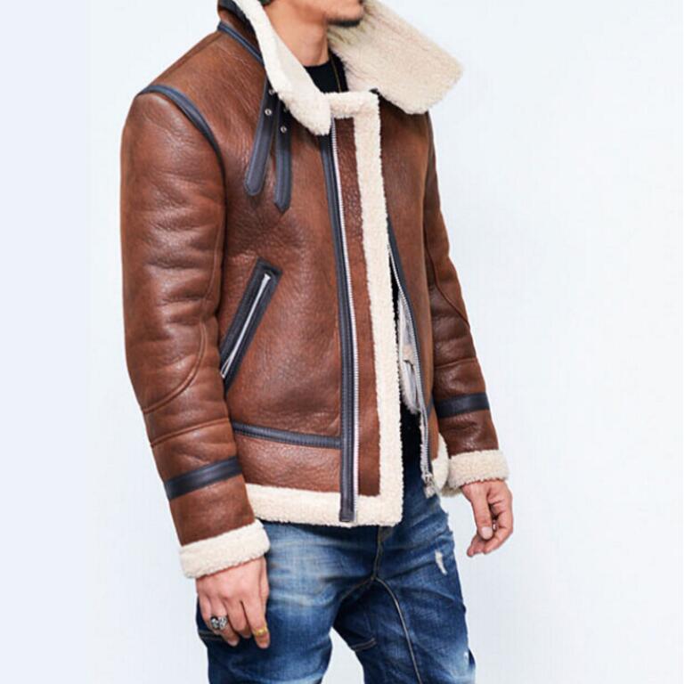 Fashion Men Winter Faux Leather Jacket