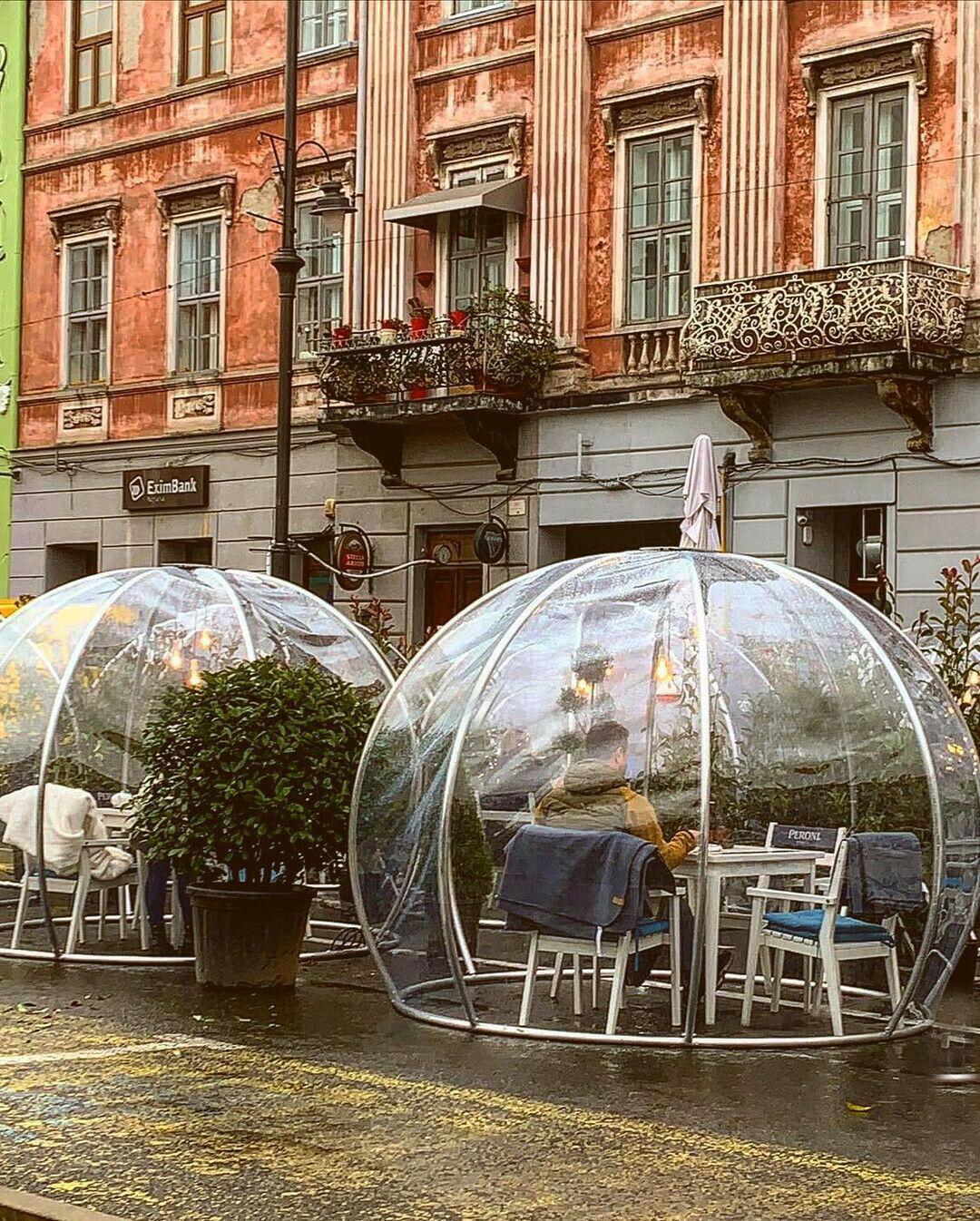 Sky Dome - PVC Weatherproof Garden Dining Pod - 360 Views Easy Assembly