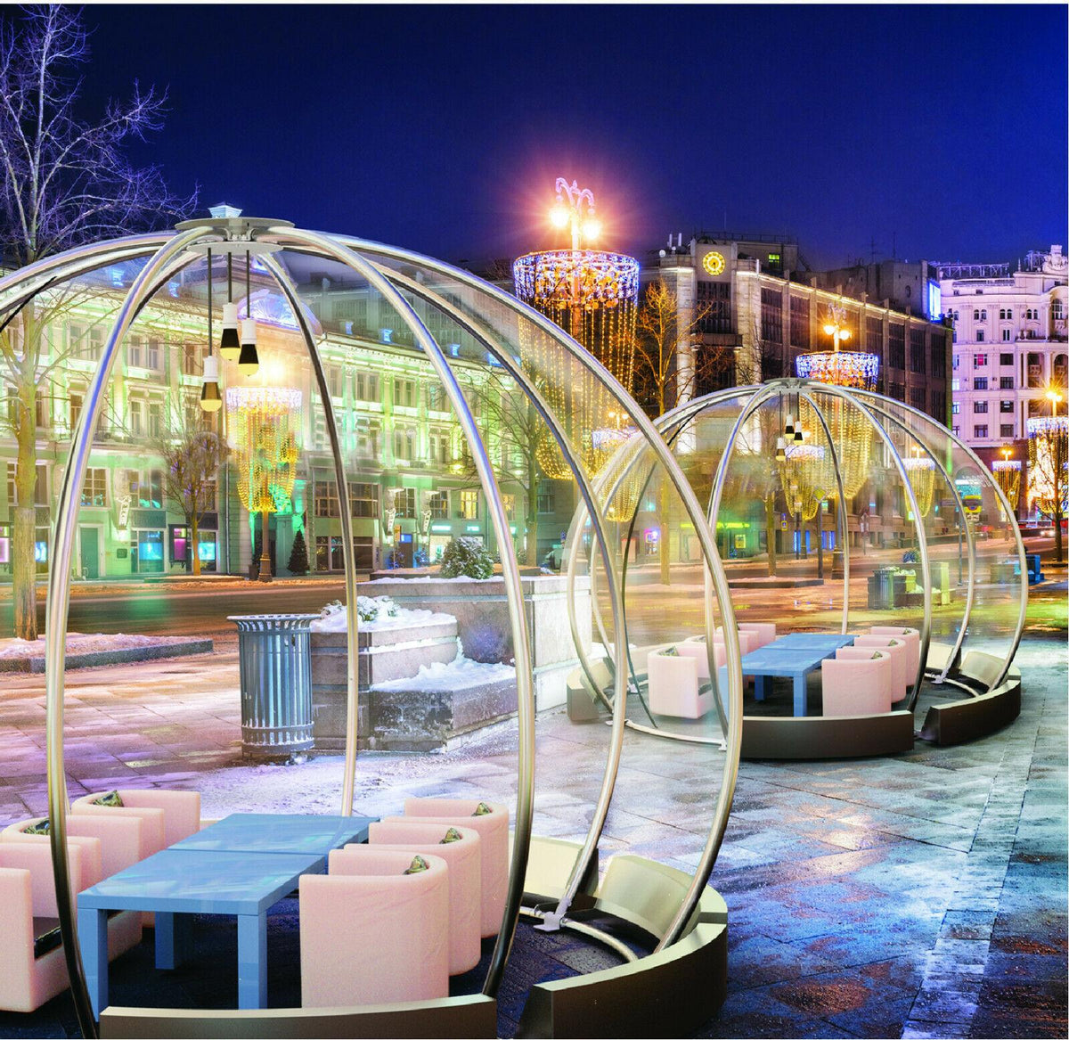 Sky Dome - PVC Weatherproof Garden Dining Pod - 360 Views Easy Assembly