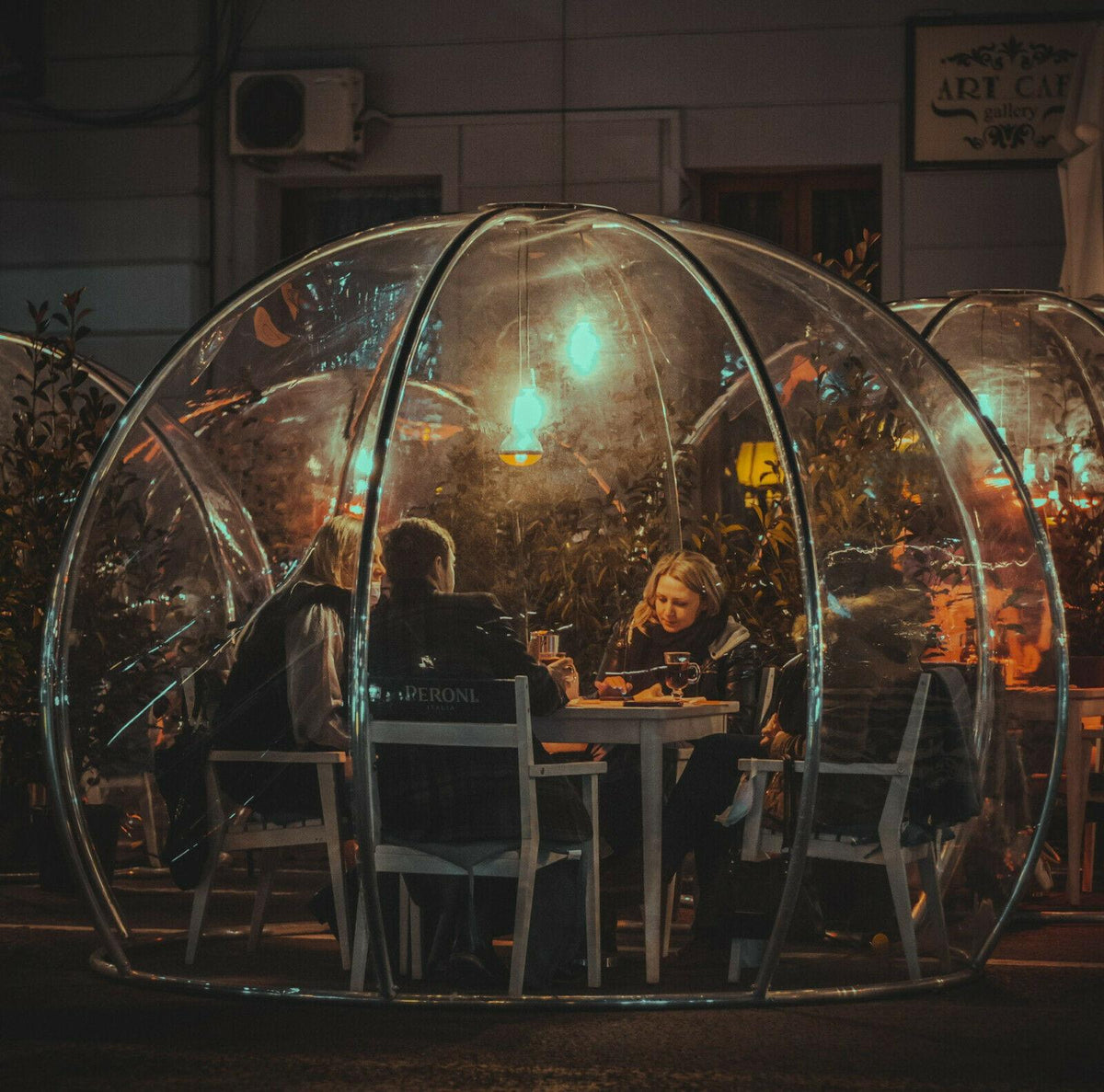 Sky Dome - PVC Weatherproof Garden Dining Pod - 360 Views Easy Assembly