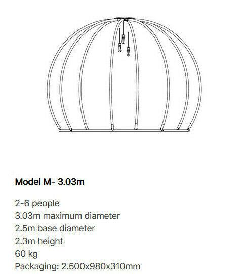 Sky Dome - PVC Weatherproof Garden Dining Pod - 360 Views Easy Assembly