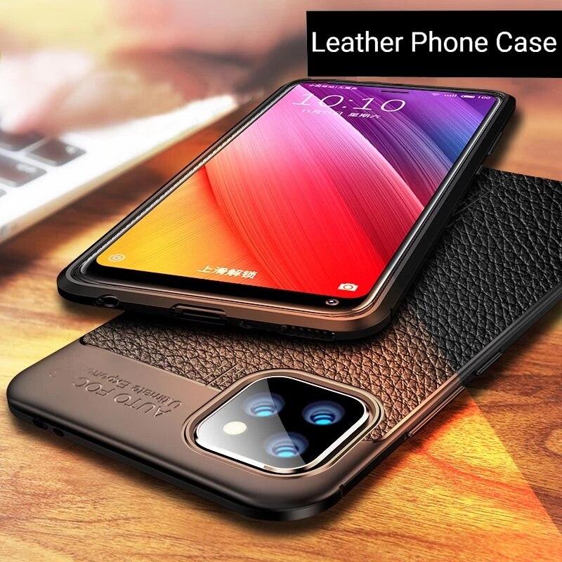 Luxury Leather Soft TPU Phone Cover For iPhone 12 Pro Mini Max
