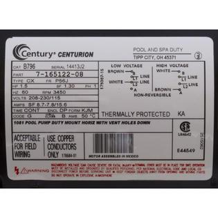 Motor, Century, 1.5hp, 115v/230v, 1-Spd, 56Jfr, C-Face Thd, EE